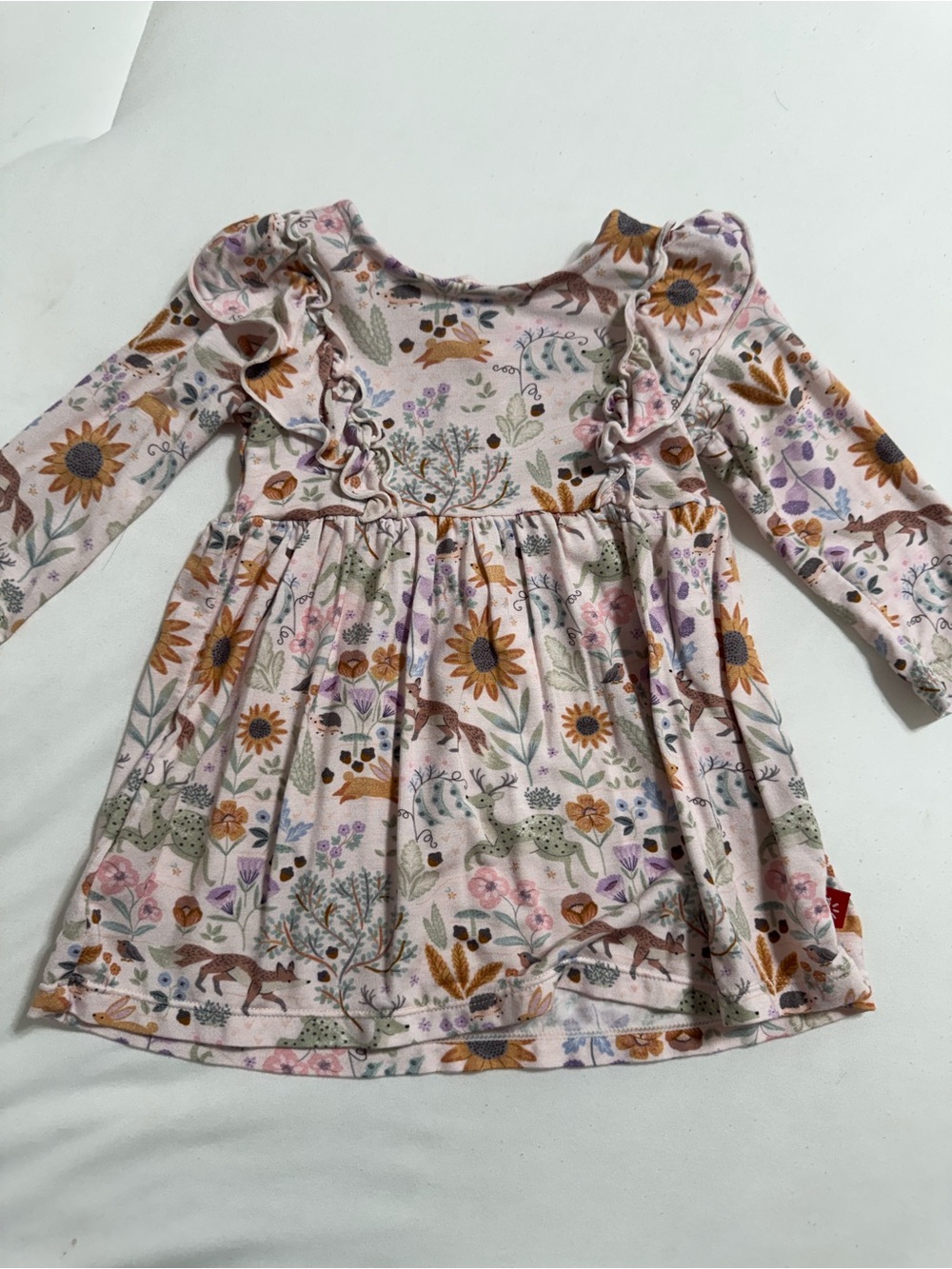 Magnetic Me Pink Floral & Sunflower Ruffle Long-Sleeve Dress